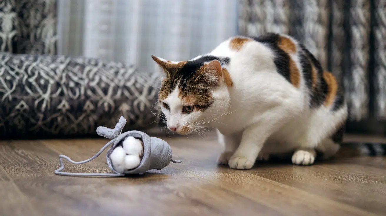 a photo of a cat playing with a toy mouse indoors gdOoQbKjQ GU ZhPfY7Yhg fJUTTAgfRmmIqbgEkirr3A