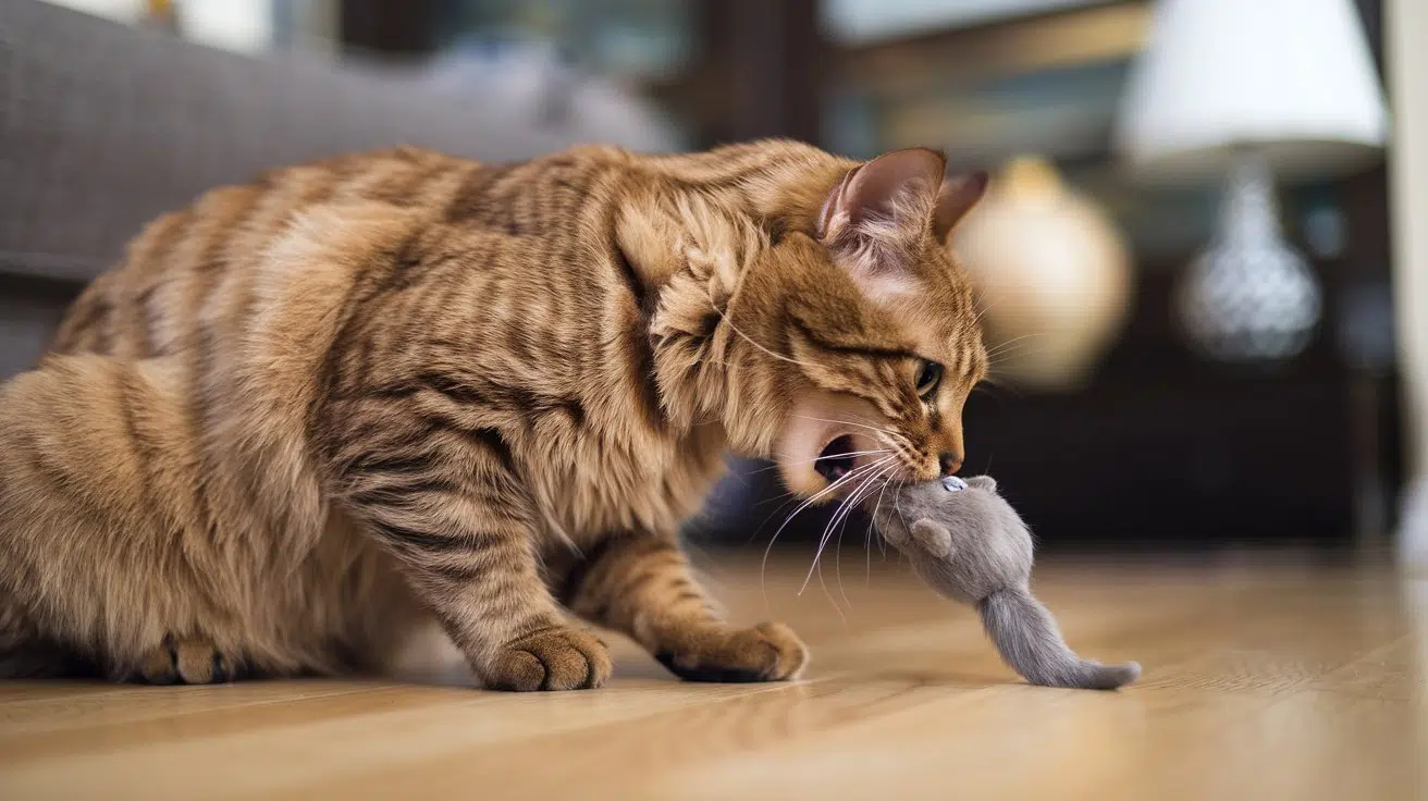 a photograph of a brown tabby cat playing with a t 7JeHi4drQNCuBx i 8hjFQ fJUTTAgfRmmIqbgEkirr3A